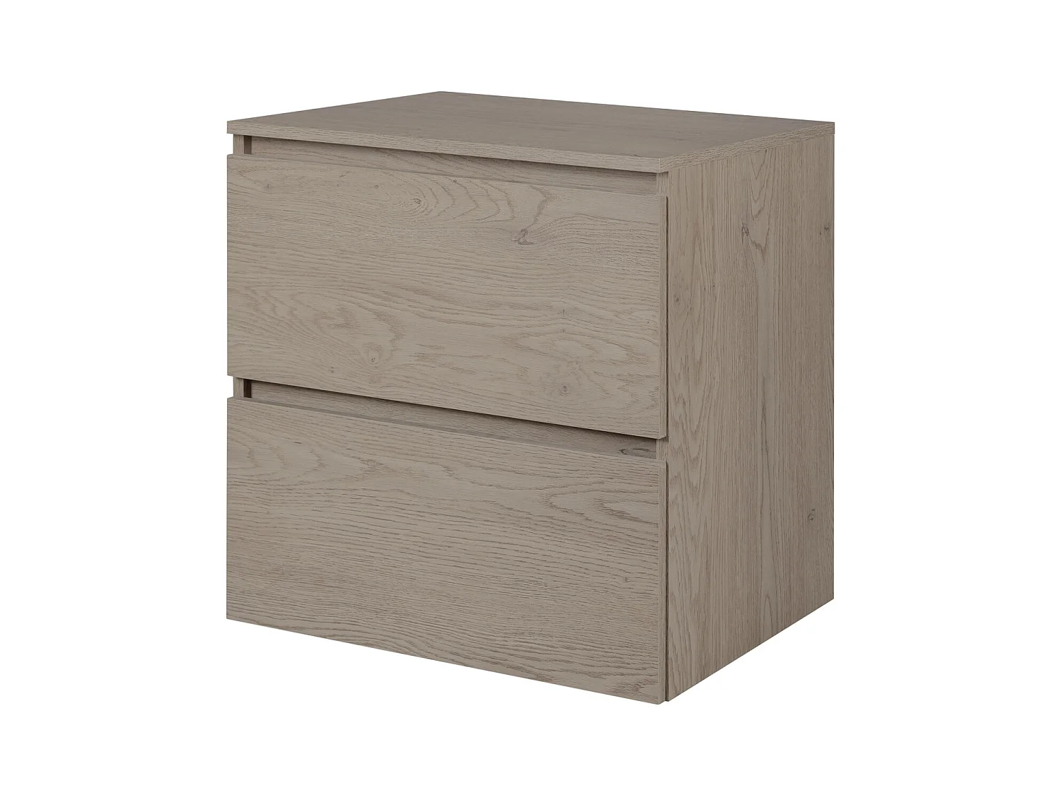 Meuble de salle de bain 60 cm avec plan de travail supérieur, Couleur: Chêne Foncé, 60 x 57 x 46 cm