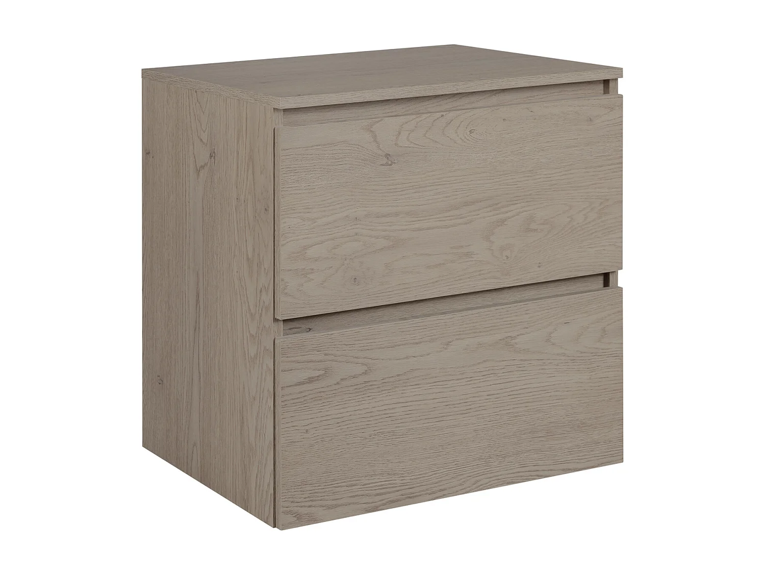 Badezimmermöbel 60 cm mit oberer Arbeitsplatte, Farbe: Dunkle Eiche, 60 x 60,7 x 46 cm