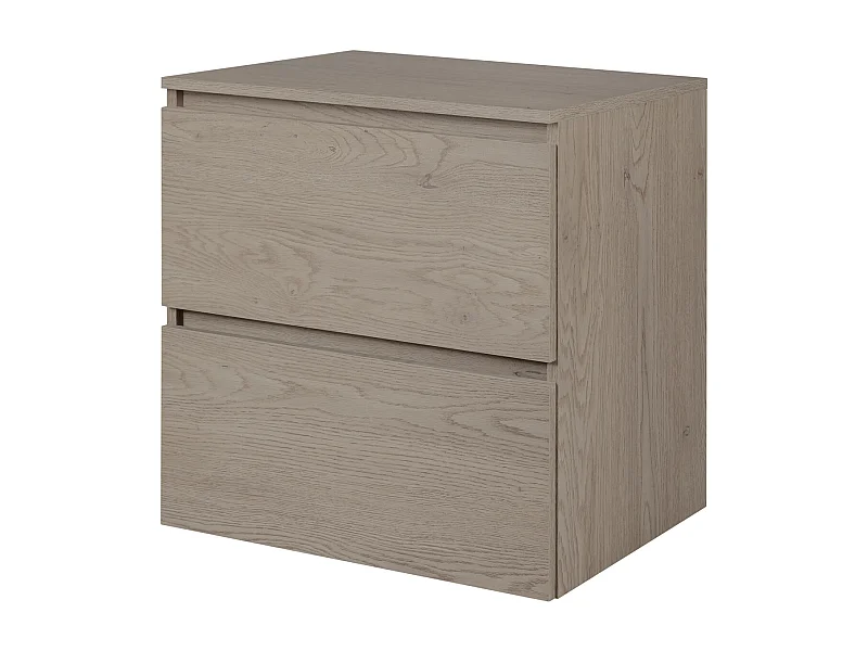 Meuble de salle de bain 60 cm avec plan de travail supérieur, Couleur: Chêne Foncé, 60 x 46 x 60,7 cm