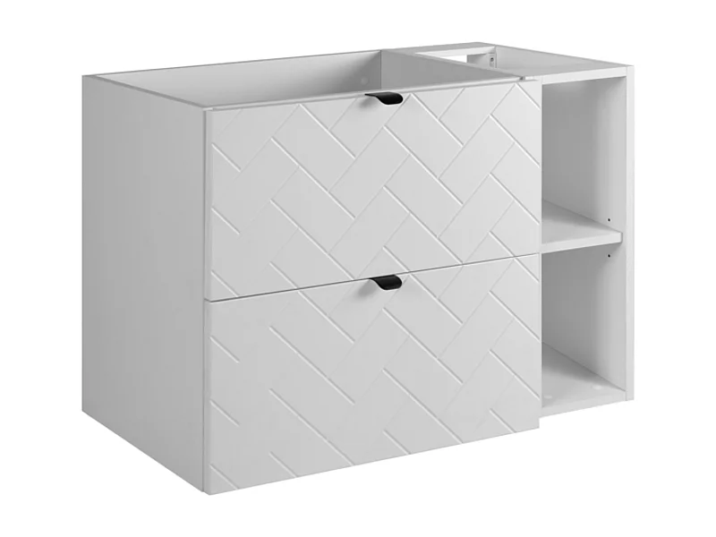 Móveis de banheiro, Branco Mate, 80 x 57 x 46 cm, puxadores pretos