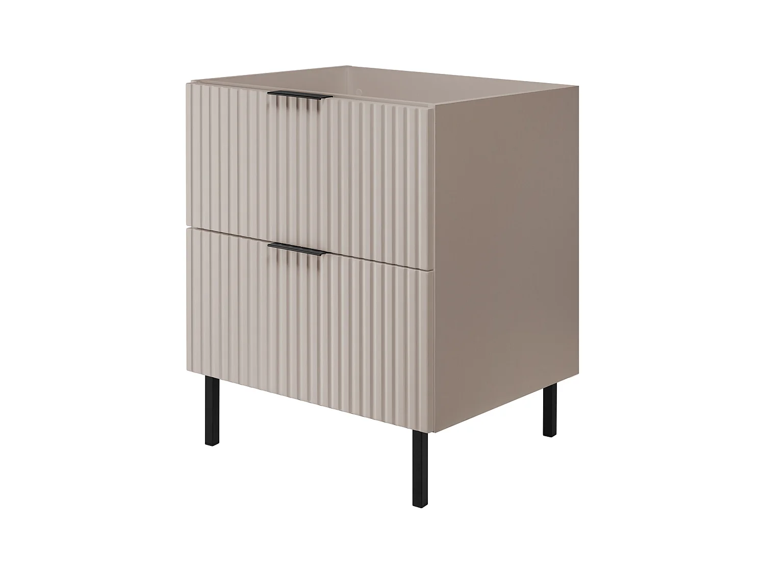 Meuble vasque, Cachemire + poignée noire, 60 x 77 x 46 cm, poignée noire, sans plateau