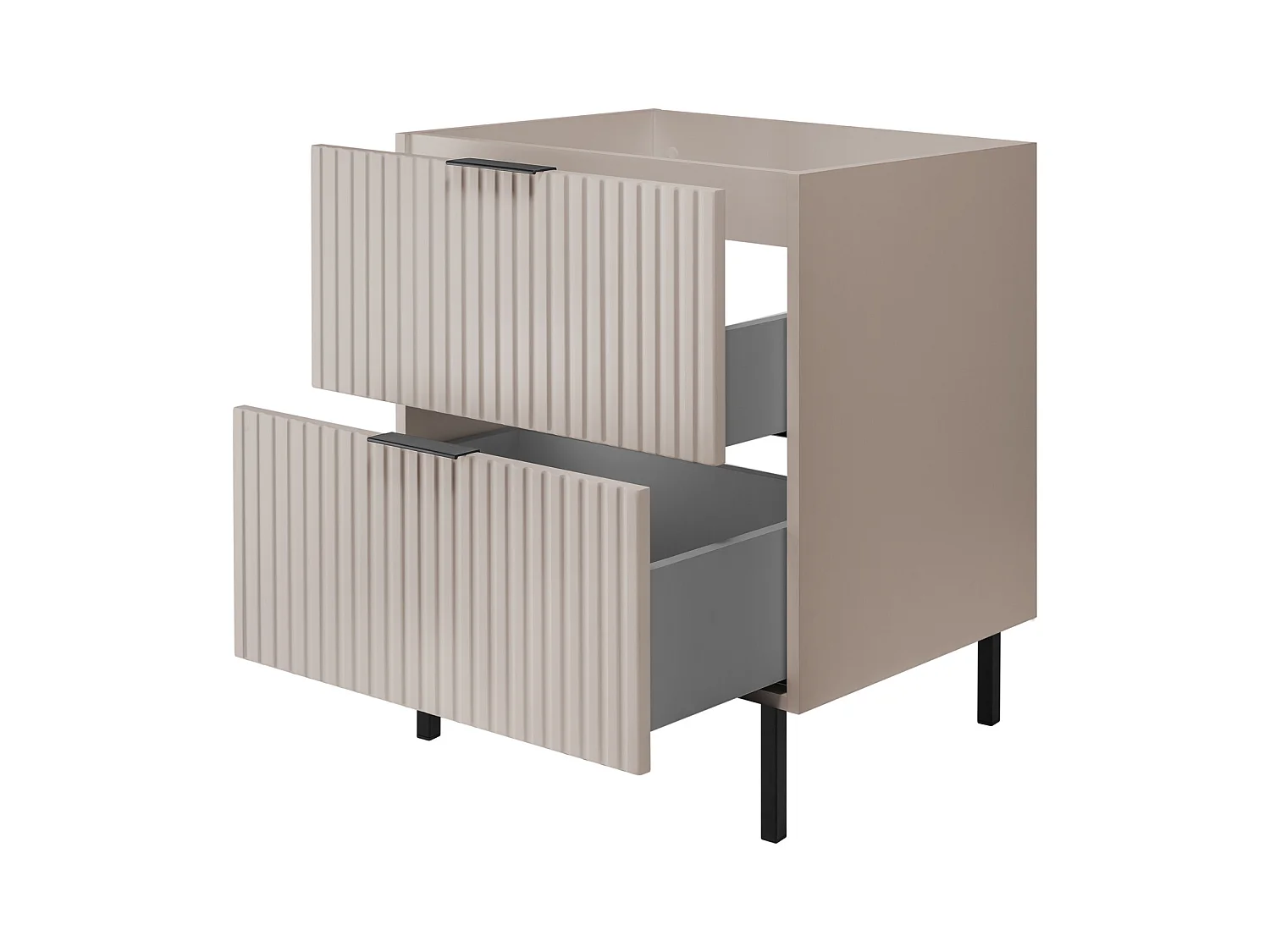 Meuble vasque, Cachemire + poignée noire, 60 x 77 x 46 cm, poignée noire, sans plateau