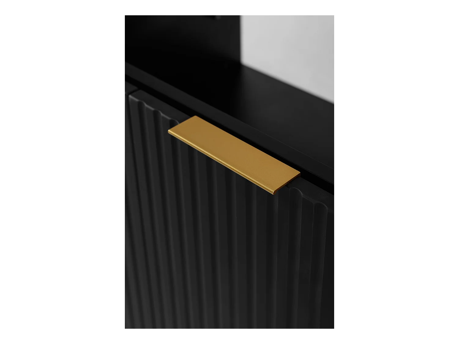 Meuble vasque, Noir + poignée dorée, 40 x 57 x 46 cm