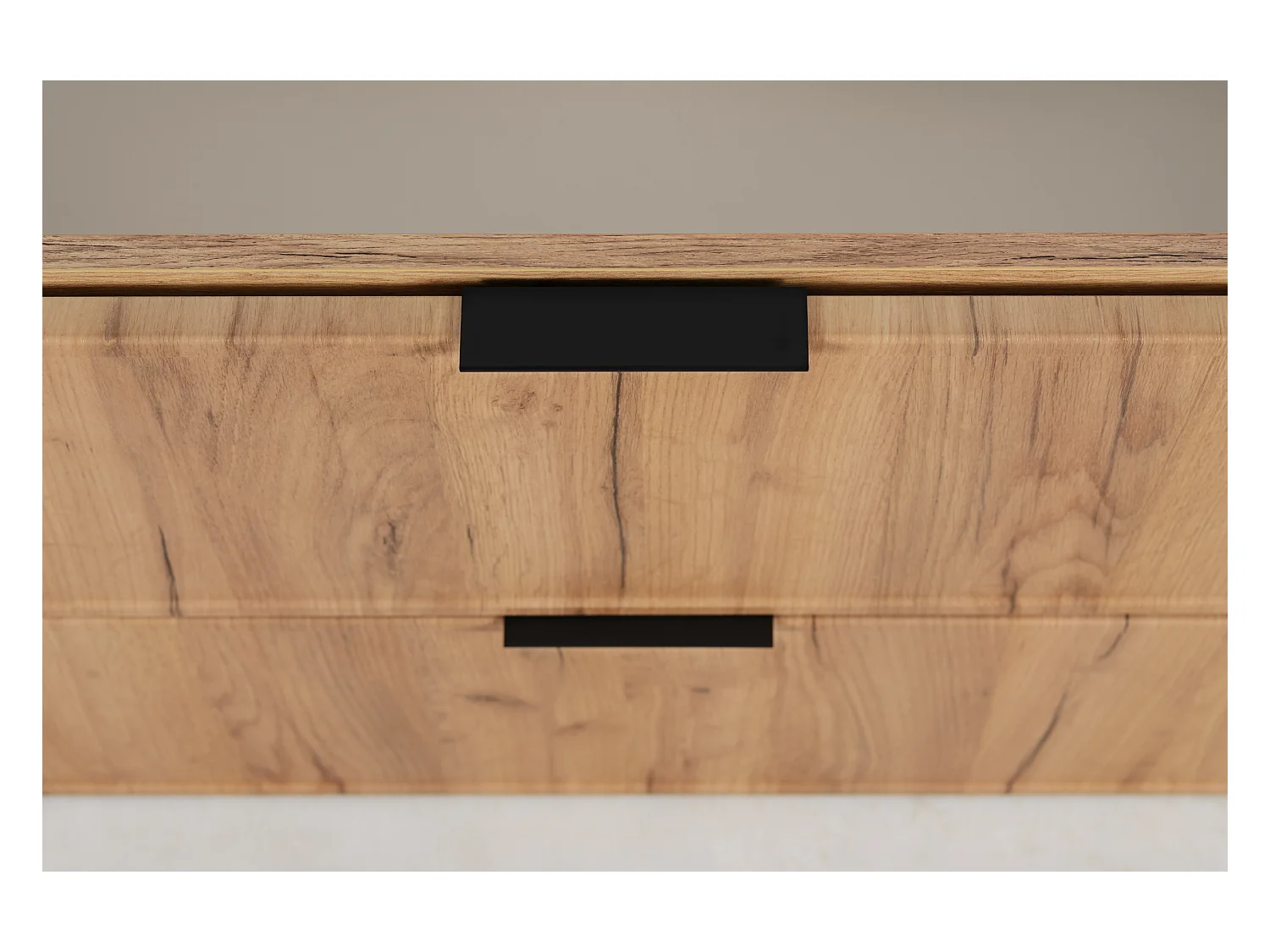 Meuble de salle de bain, Chêne Craft, poignée noire, 46 x 80 x 57 cm