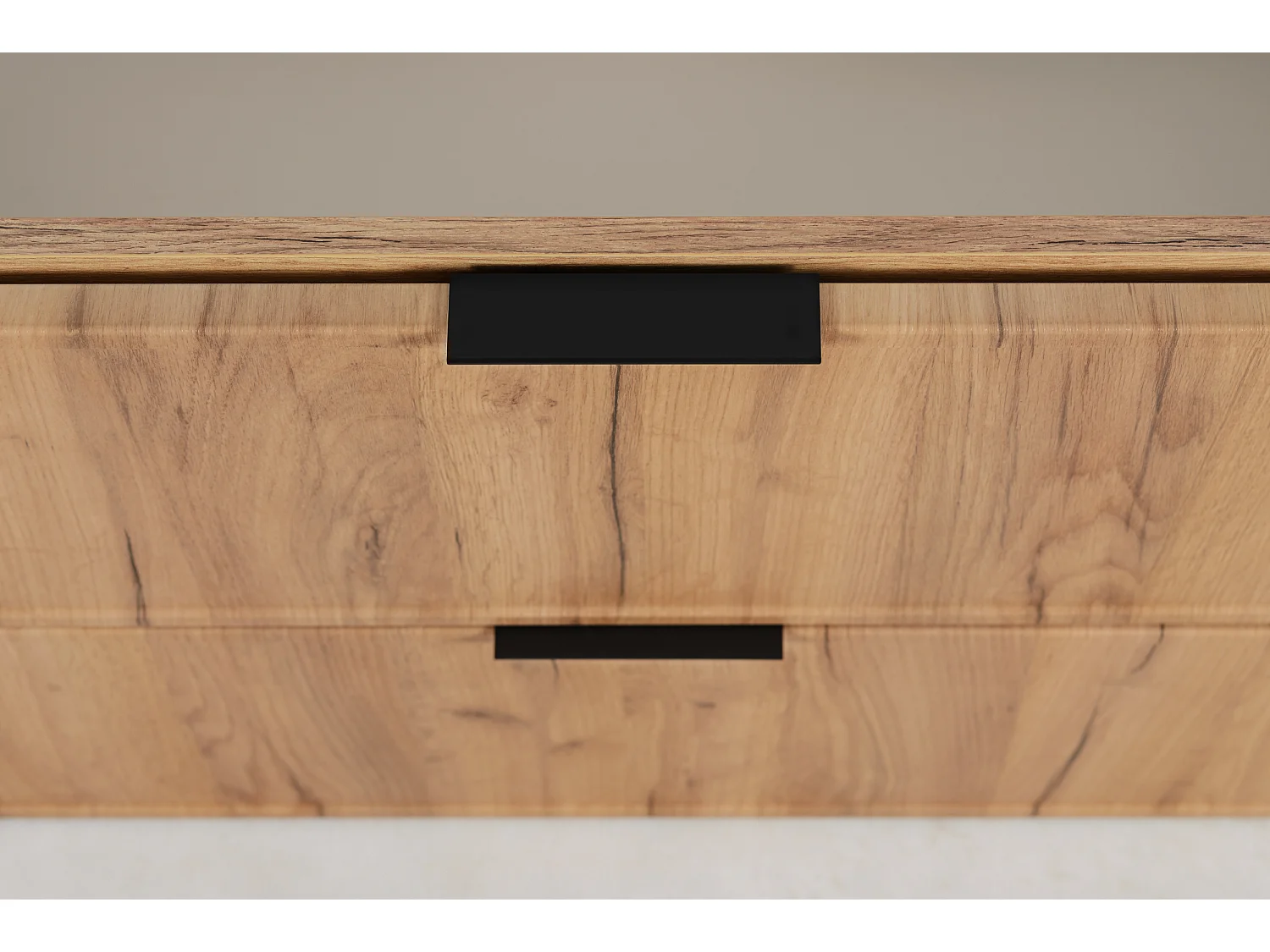 Meuble de salle de bain, Chêne Craft, poignée noire, 46 x 80 x 57 cm