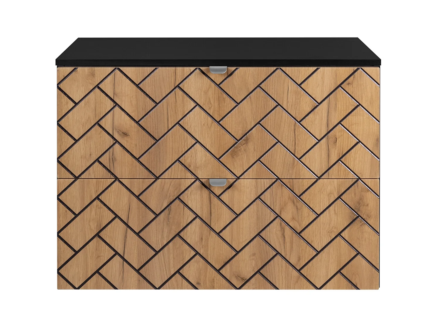 Meuble de salle de bain, Chêne artisanal doré, 80 x 57 x 46 cm, poignées argentées