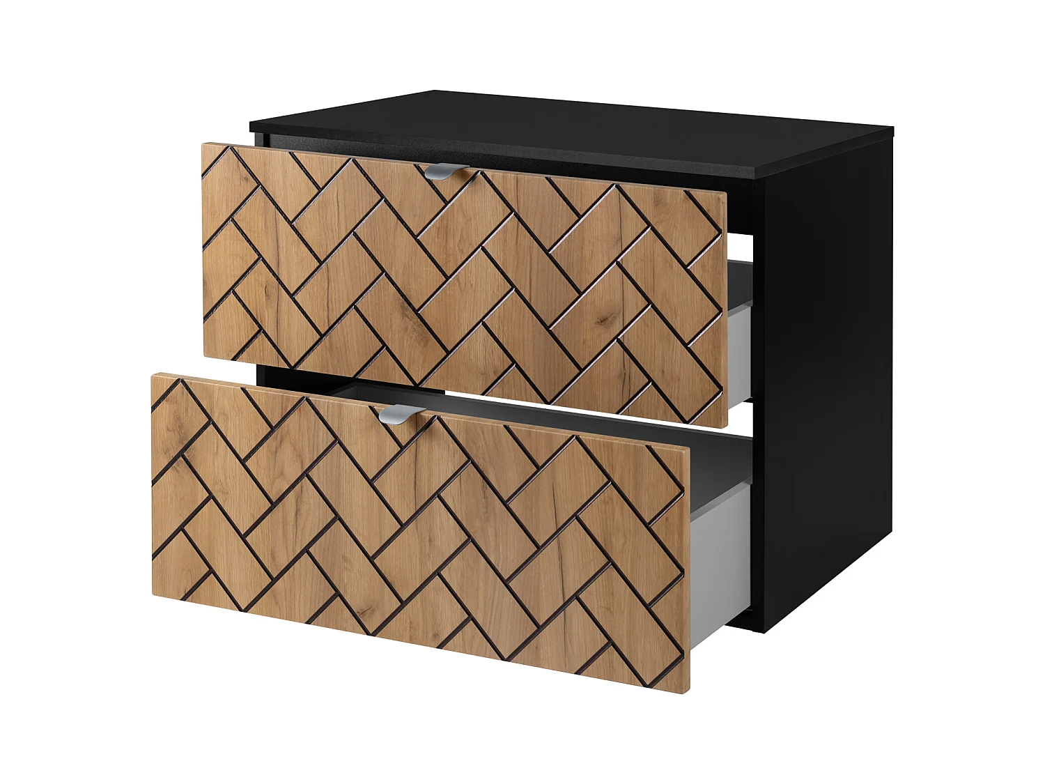 Meuble de salle de bain, Chêne artisanal doré, 80 x 57 x 46 cm, poignées argentées