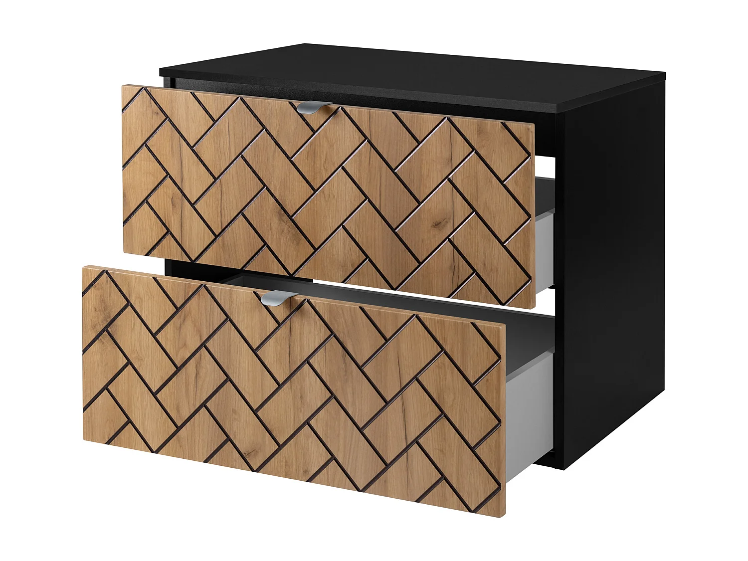 Meuble de salle de bain, Chêne artisanal doré, 80 x 57 x 46 cm, poignées argentées