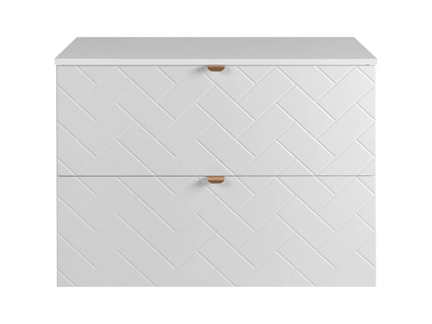 Meuble de salle de bain, Blanc Mat, 80 x 57 x 46 cm, poignées dorées