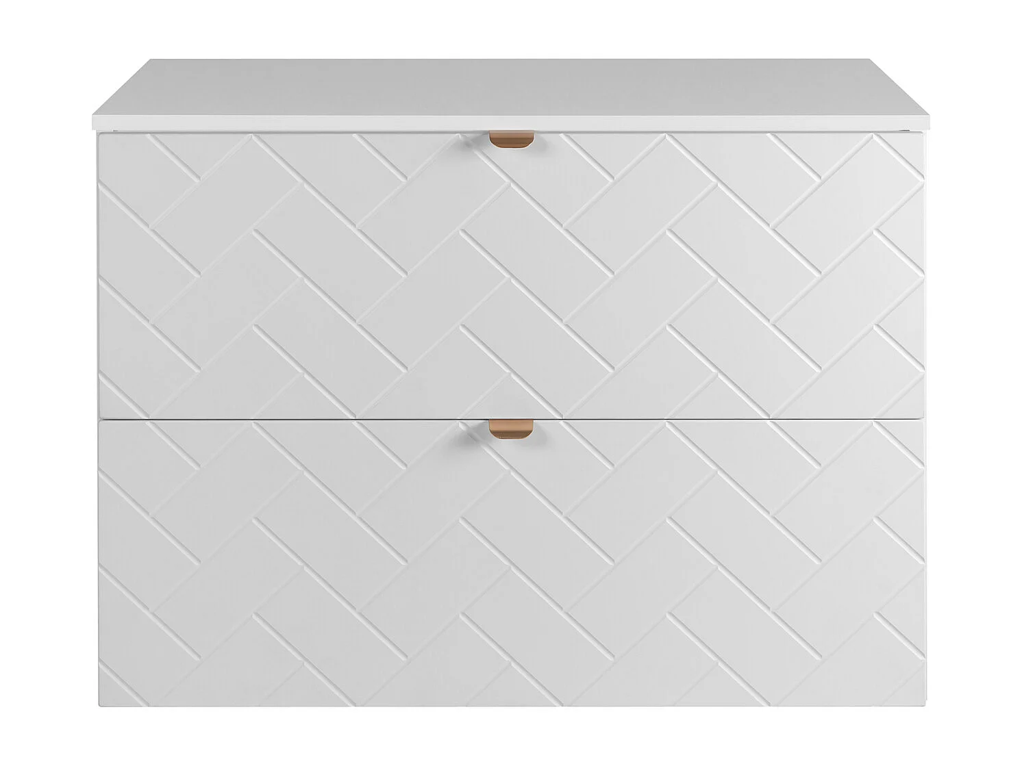 Meuble de salle de bain, Blanc Mat, 80 x 57 x 46 cm, poignées dorées