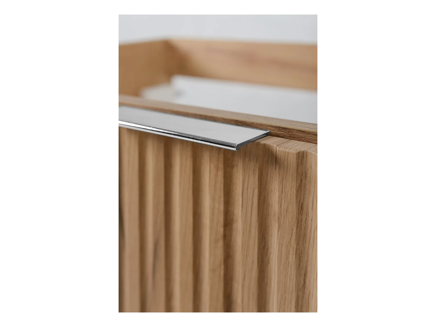 Meuble vasque, Chêne Craft + poignée argentée, 60 x 57 x 46 cm