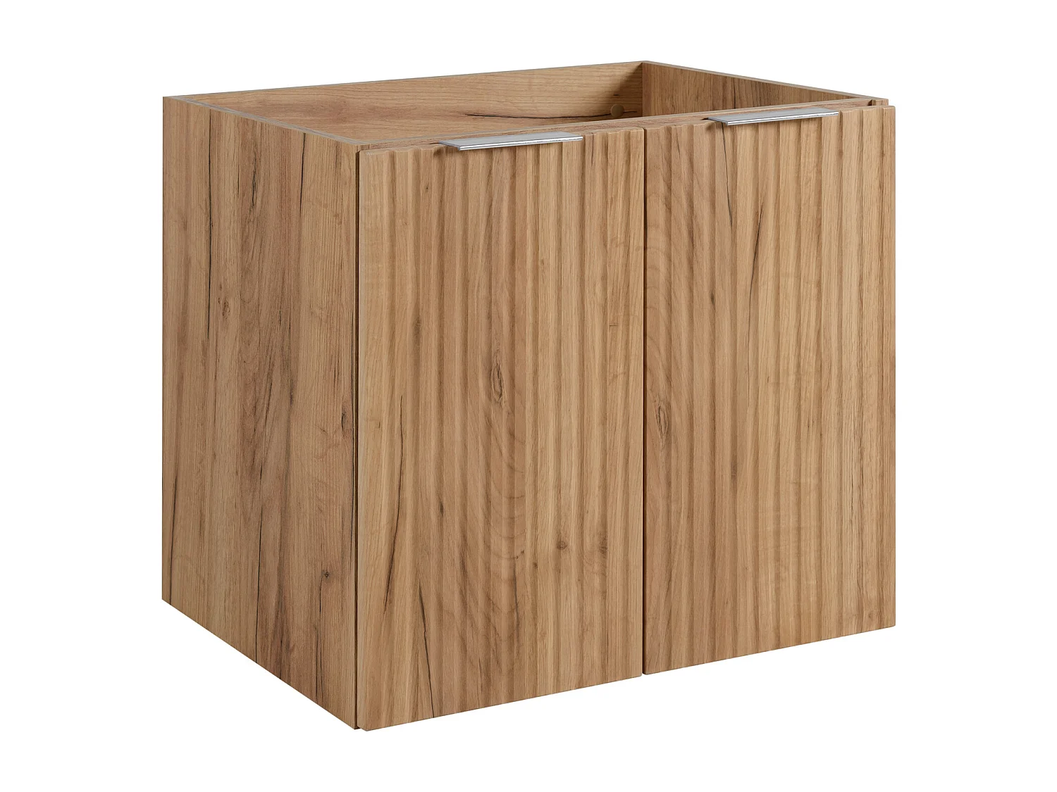 Meuble vasque, Chêne Craft + poignée argentée, 60 x 57 x 46 cm