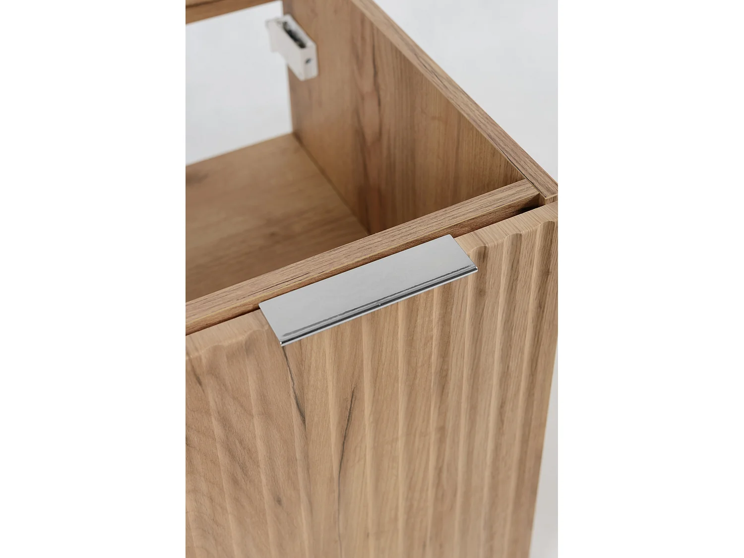 Meuble vasque, Chêne Craft + poignée argentée, 60 x 57 x 46 cm