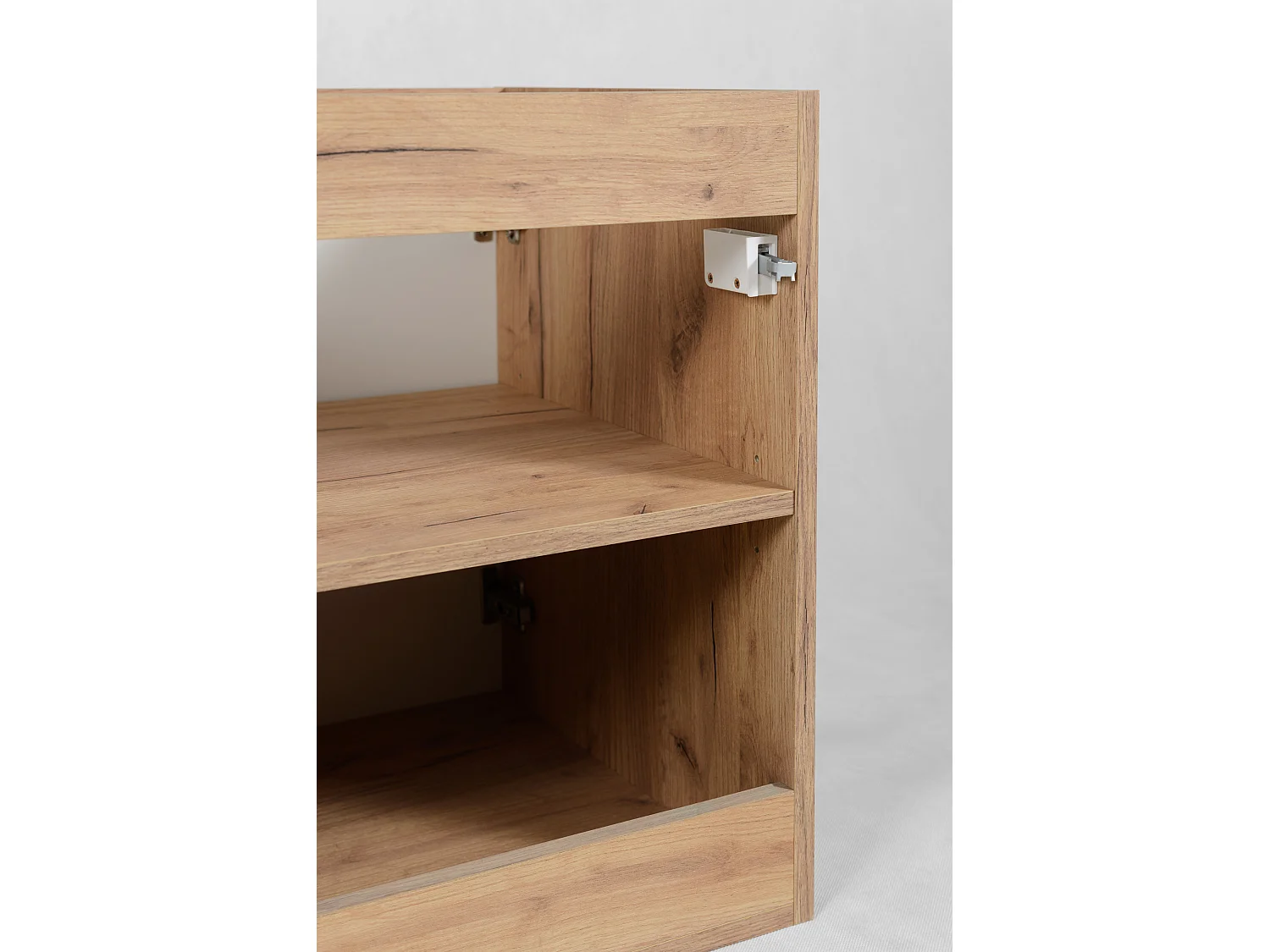 Meuble vasque, Chêne Craft + poignée argentée, 60 x 57 x 46 cm