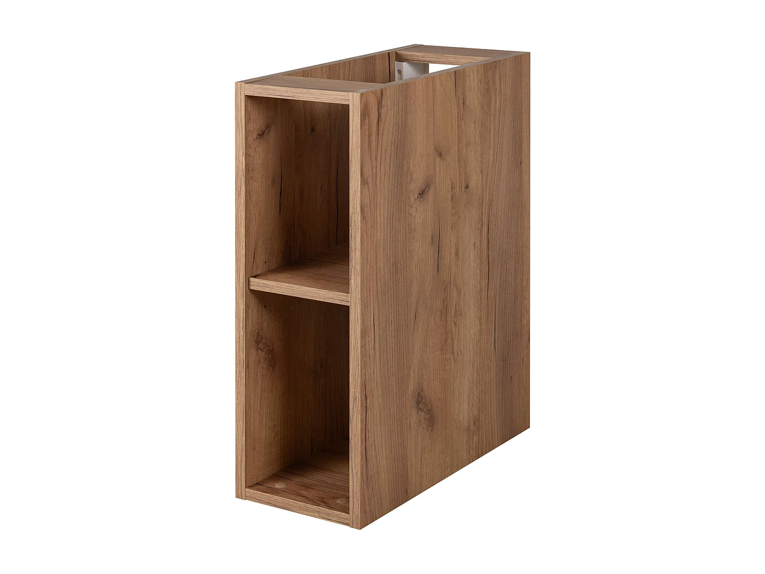 Waschbeckunterschrank, Weiß / Gold Craft Eiche, Schwarze Griffe, 80 x 57 x 46 cm