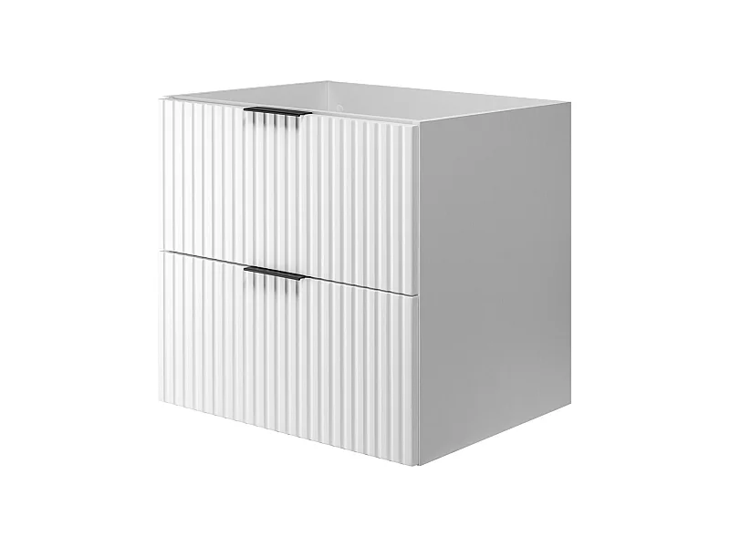 Mueble de lavabo, Blanco, 60 x 57 x 46 cm, tirador negro, sin encimera