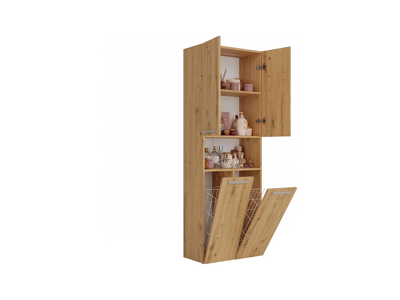 Meuble salle de bain, 174 x 30 x 60 cm, Chêne Artisan