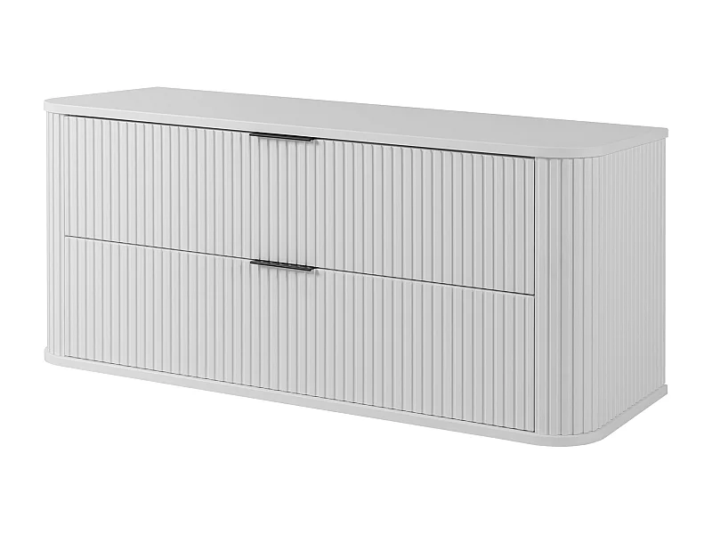 Badkamerkast, mat wit, zwarte handgreep, 41,5 x 120 x 51,7 cm