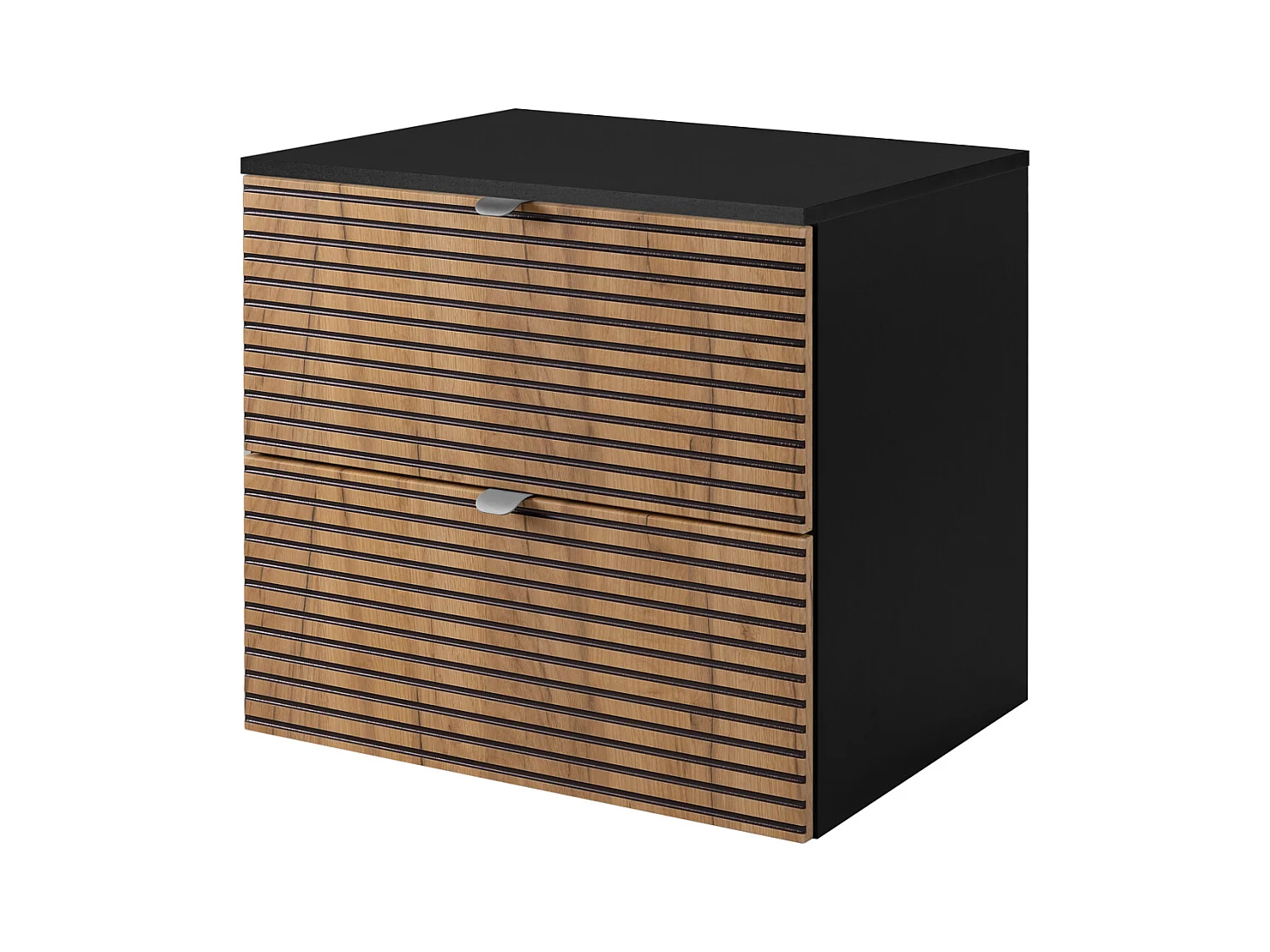 Meuble de salle de bain, Noir Mat, 60 x 57 x 46 cm