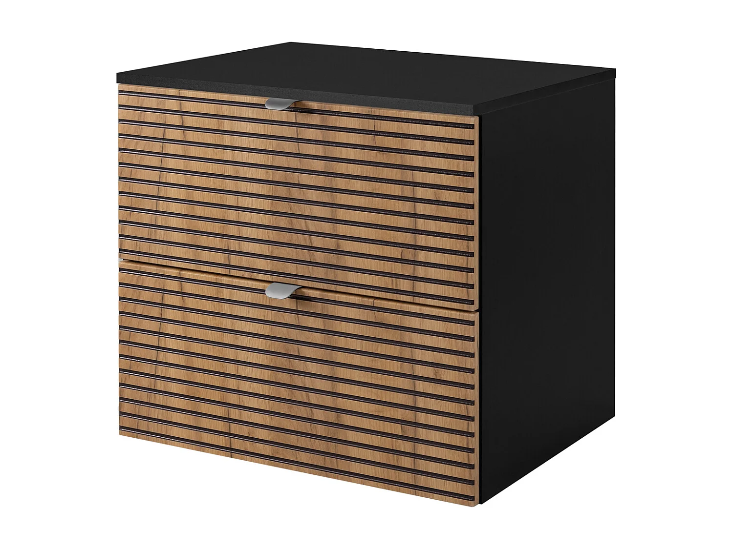 Meuble de salle de bain, Noir Mat, 60 x 57 x 46 cm