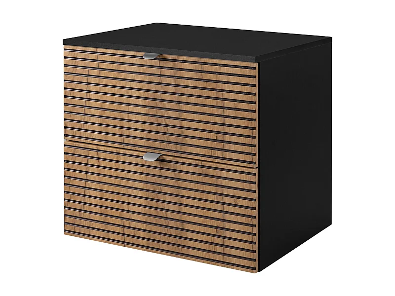 Meuble de salle de bain, Noir Mat, 60 x 57 x 46 cm