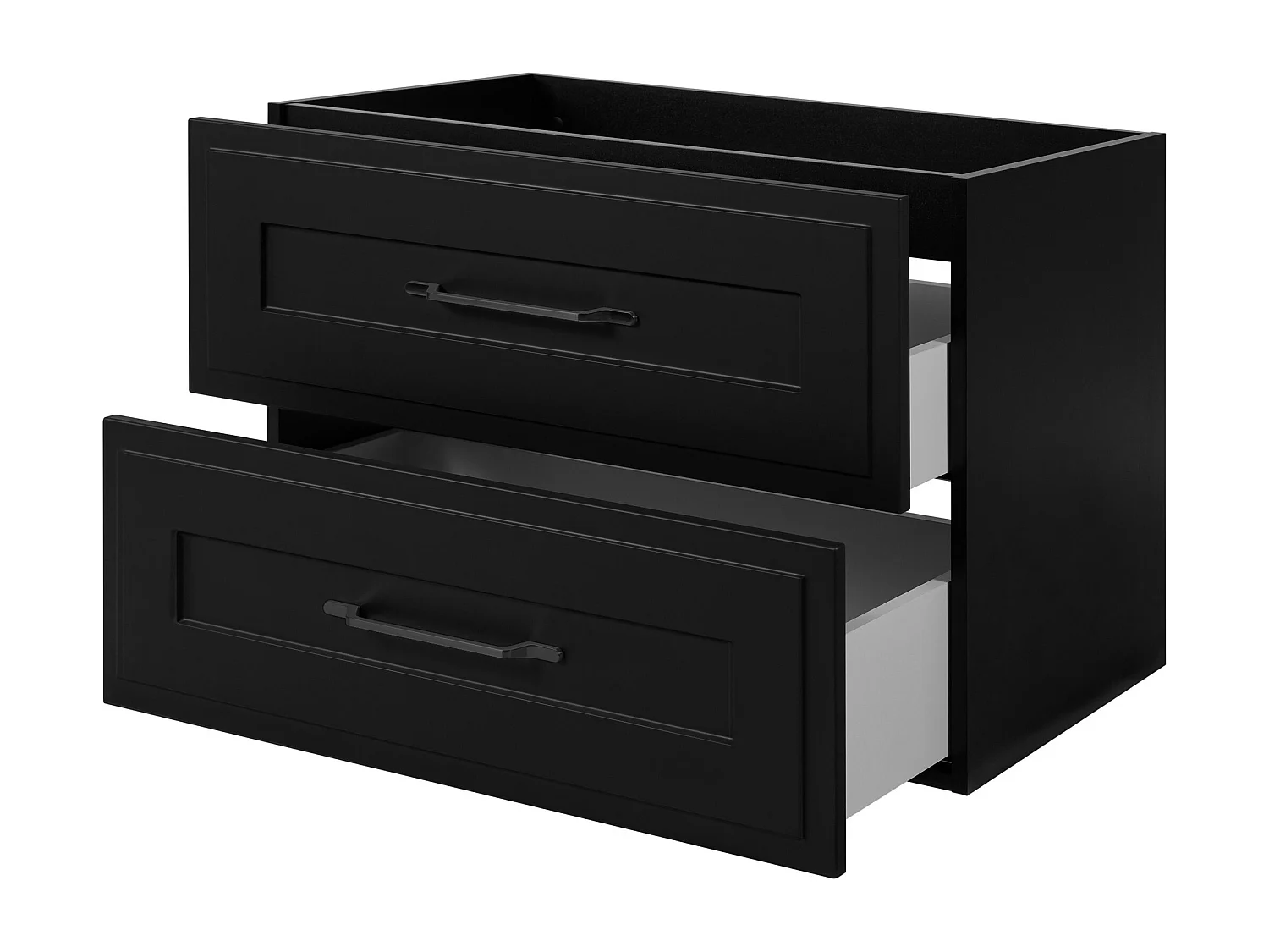 Meuble sous lavabo de style classique, noir, 80 x 57 x 46 cm