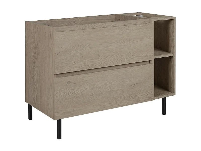 Badkamermeubel 100 cm (80+20), poten, Kleur: Donker eiken, 100 x 77 x 46 cm