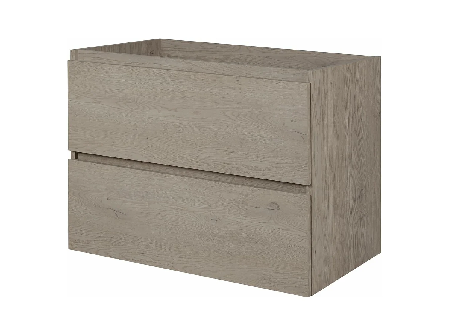 Meuble de salle de bain 100 cm (80+20), pieds, Couleur: Chêne Foncé, 100 x 77 x 46 cm, sans plan de travail