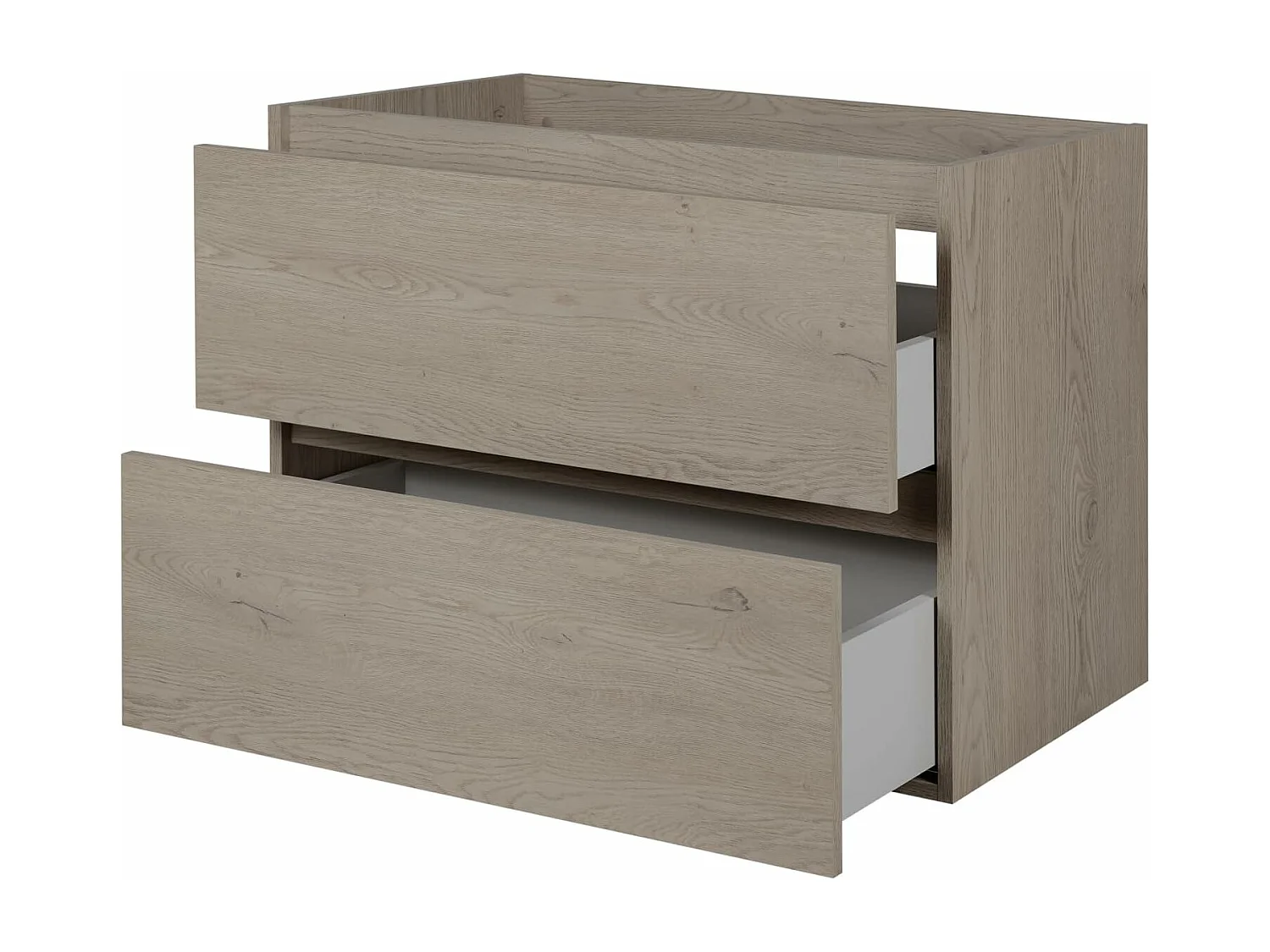 Meuble de salle de bain 100 cm (80+20), pieds, Couleur: Chêne Foncé, 100 x 77 x 46 cm, sans plan de travail