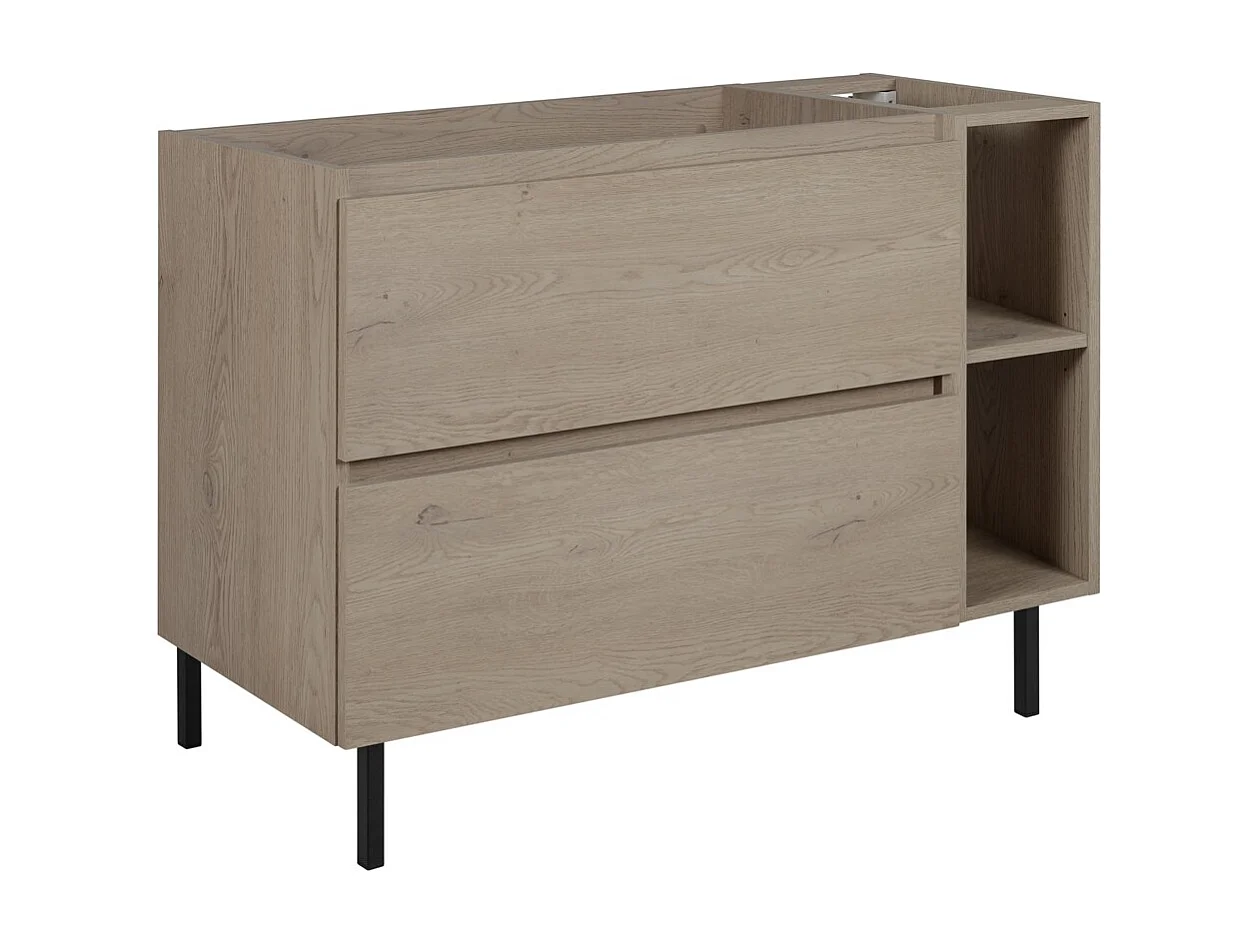 Badezimmermöbel 100 cm (80+20), Füße, Farbe: Dunkle Eiche, 100 x 80,7 x 46 cm