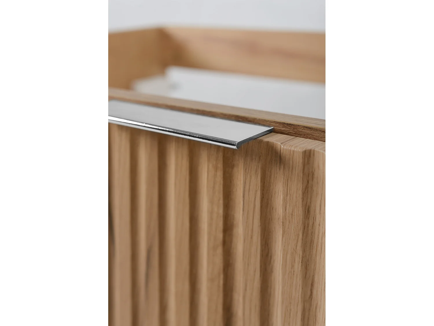 Meuble vasque, Chêne Craft + poignée argentée, 40 x 57 x 46 cm