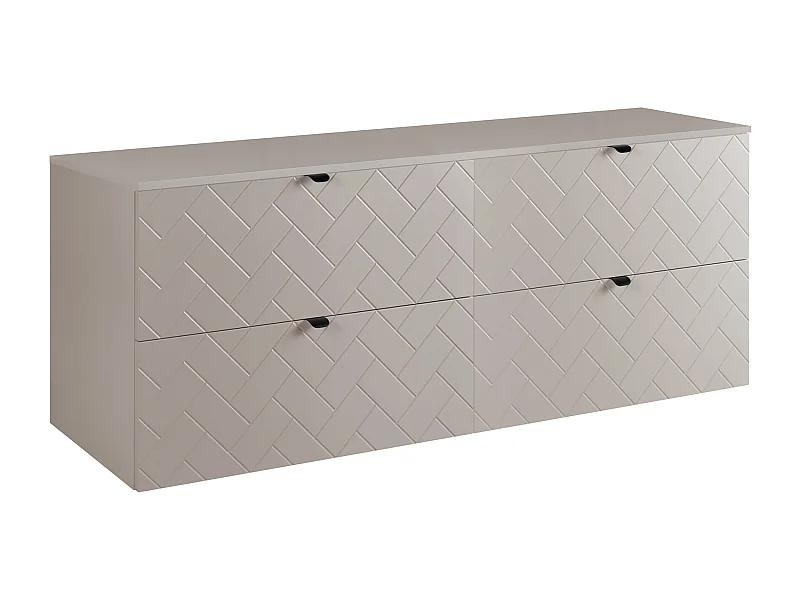 Meuble de salle de bain, Cachemire, 160 x 57 x 46 cm, poignées noires