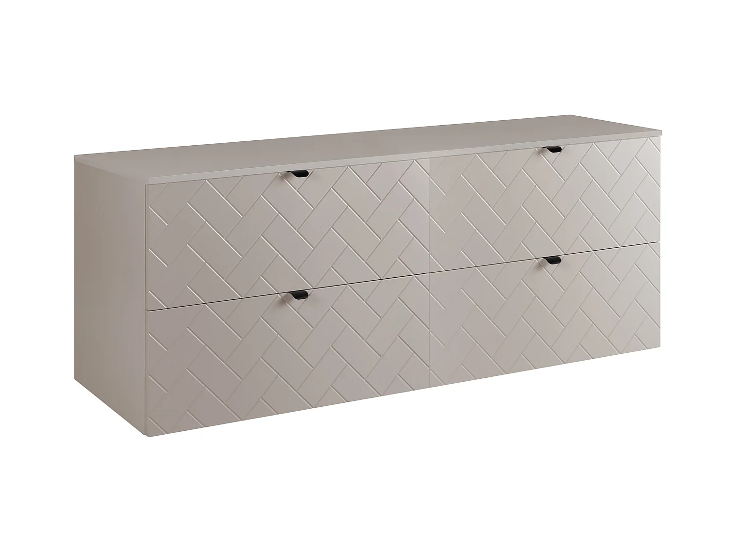 Meuble de salle de bain, Cachemire, 160 x 57 x 46 cm, poignées noires