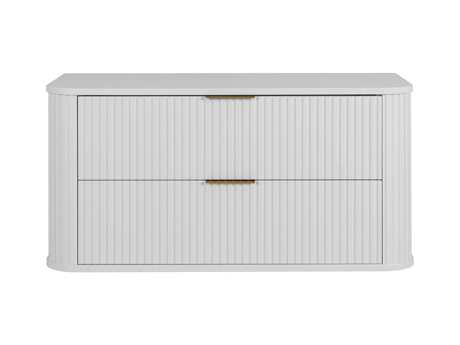 Meuble de salle de bain, Blanc Mat, poignée dorée, 41,5 x 100 x 51,7 cm