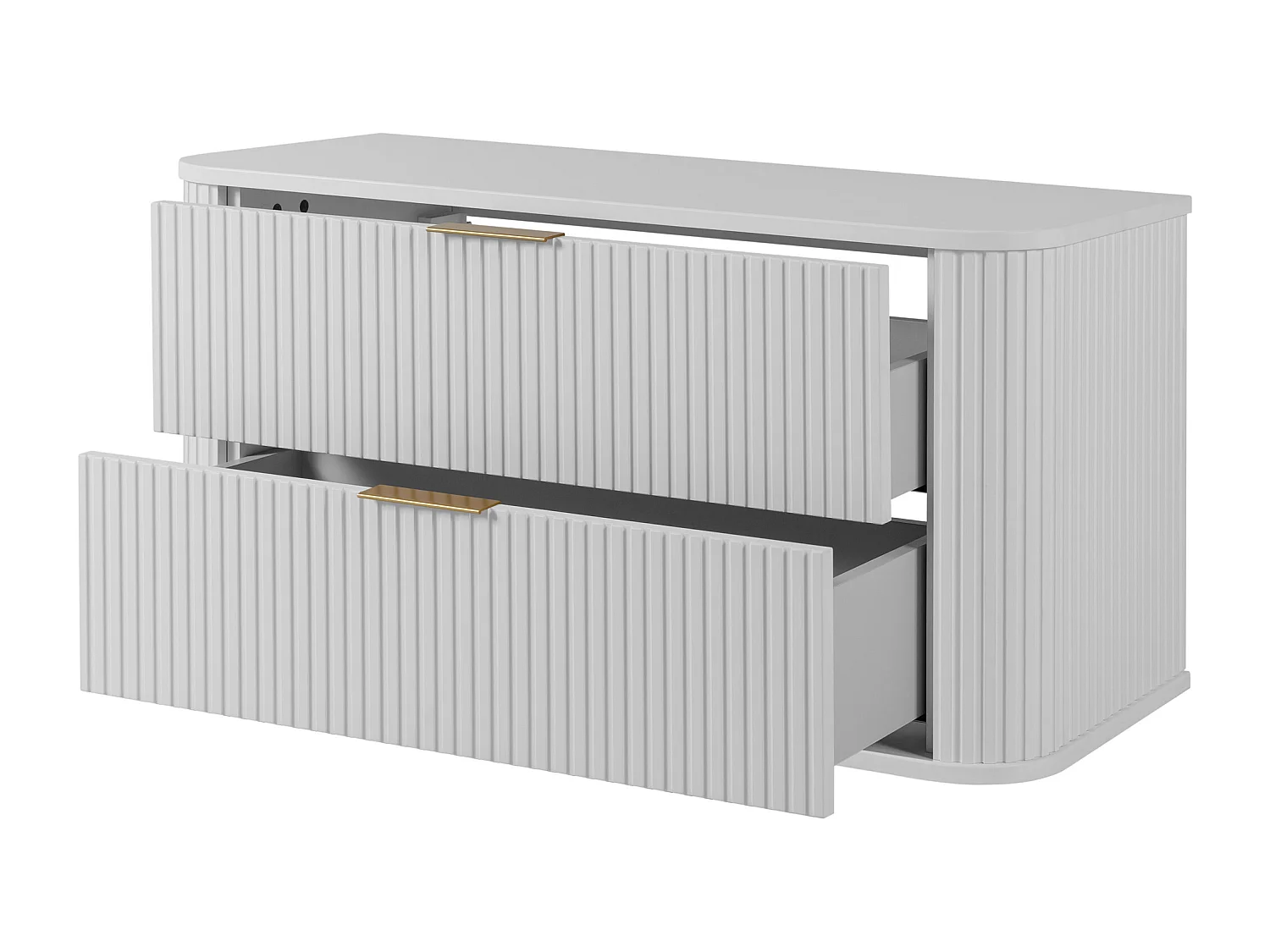 Meuble de salle de bain, Blanc Mat, poignée dorée, 41,5 x 100 x 51,7 cm