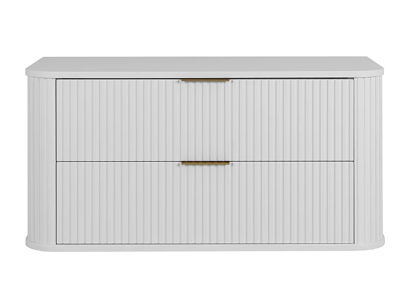 Meuble de salle de bain, Blanc Mat, poignée dorée, 41,5 x 100 x 51,7 cm