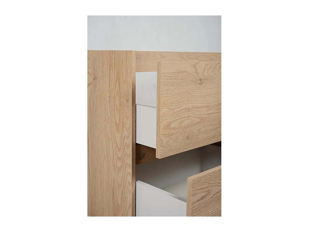 Meuble de salle de bain 80 cm avec plan de travail supérieur + pieds meuble, Couleur : Chêne Clair, 80 x 77 x 46 cm