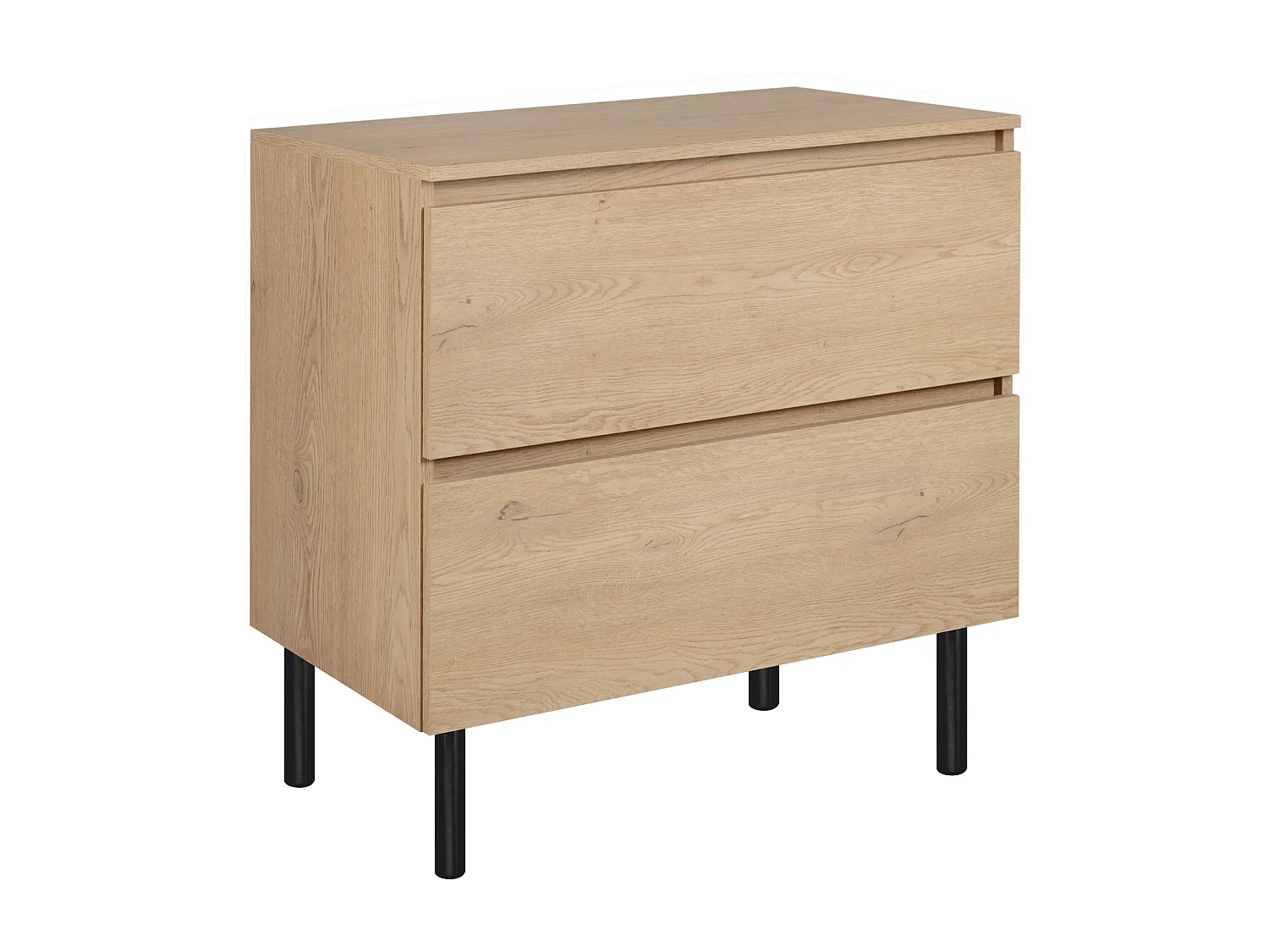 80 cm badkamermeubel met bovenwerkblad + meubelpoten, Kleur: Licht eiken, 80 x 80,7 x 46 cm