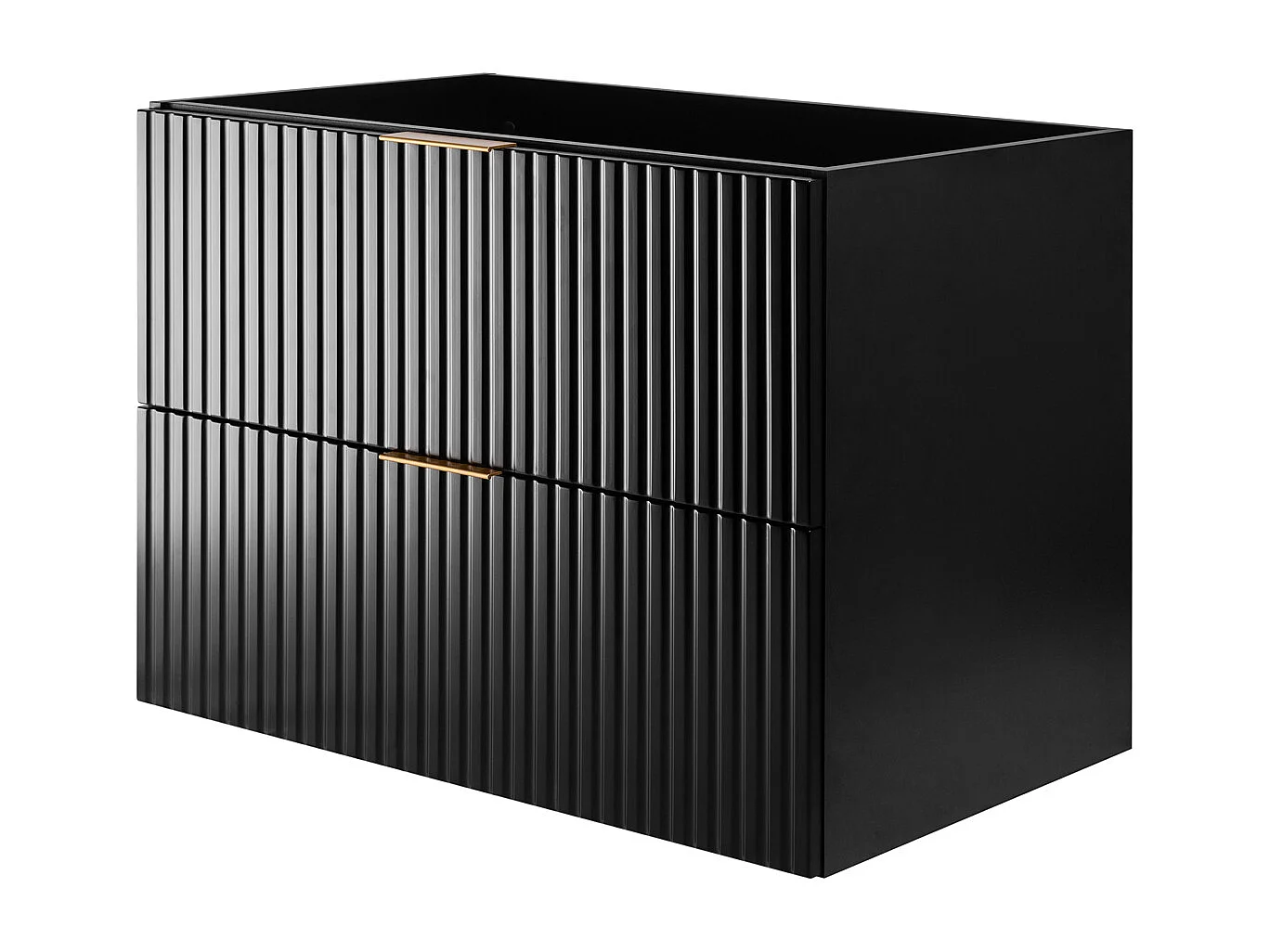 Meuble vasque, Noir + poignée dorée, 100 x 57 x 46 cm