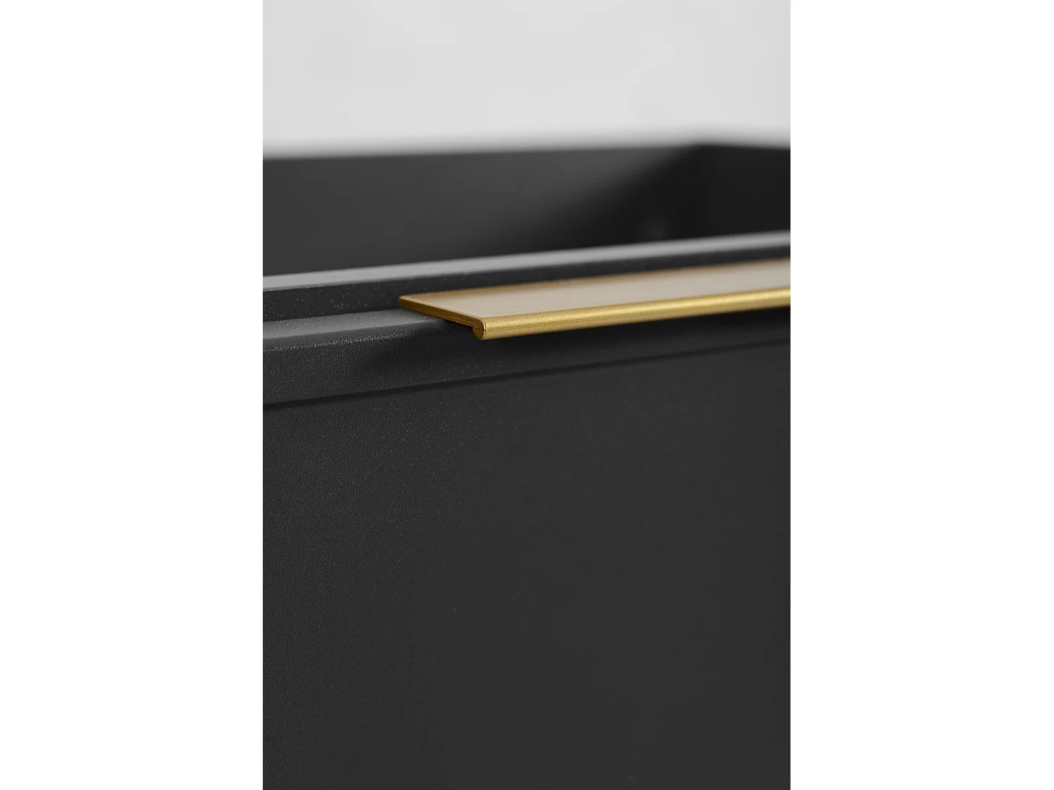 Meuble de salle de bain, Gris foncé, poignée dorée, 46 x 80 x 57 cm