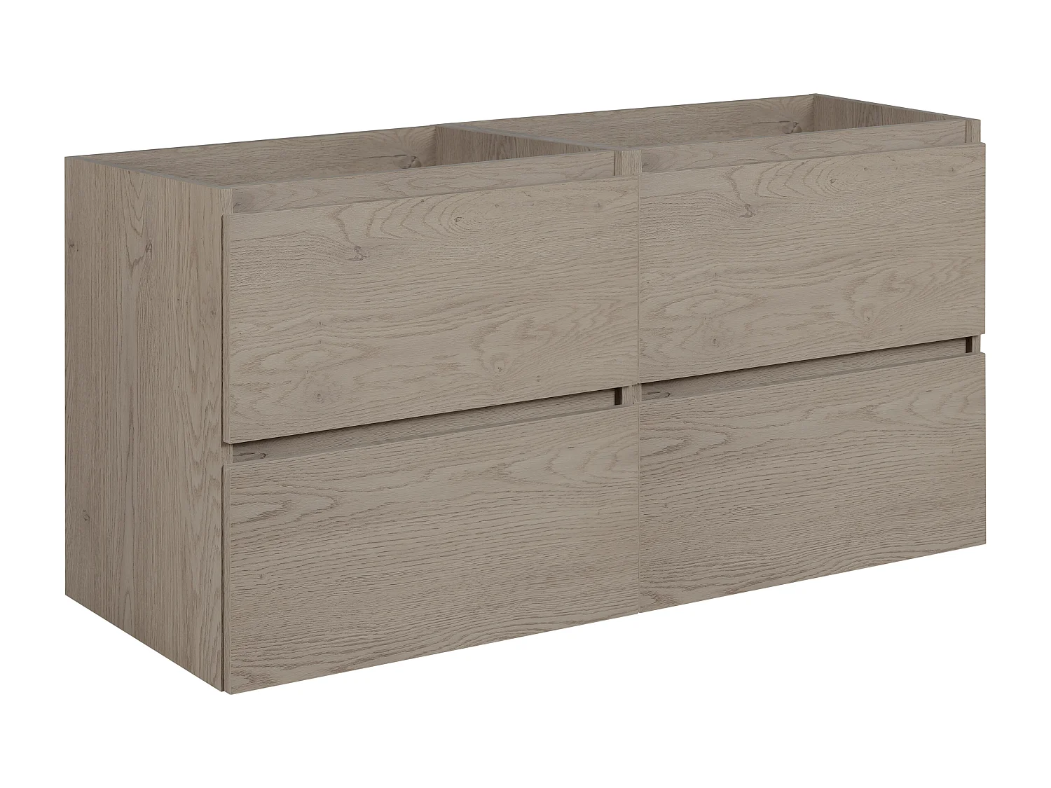 Badkamermeubel 120 cm (2 x 60), Kleur: Donker eiken, 120 x 60,7 x 46 cm