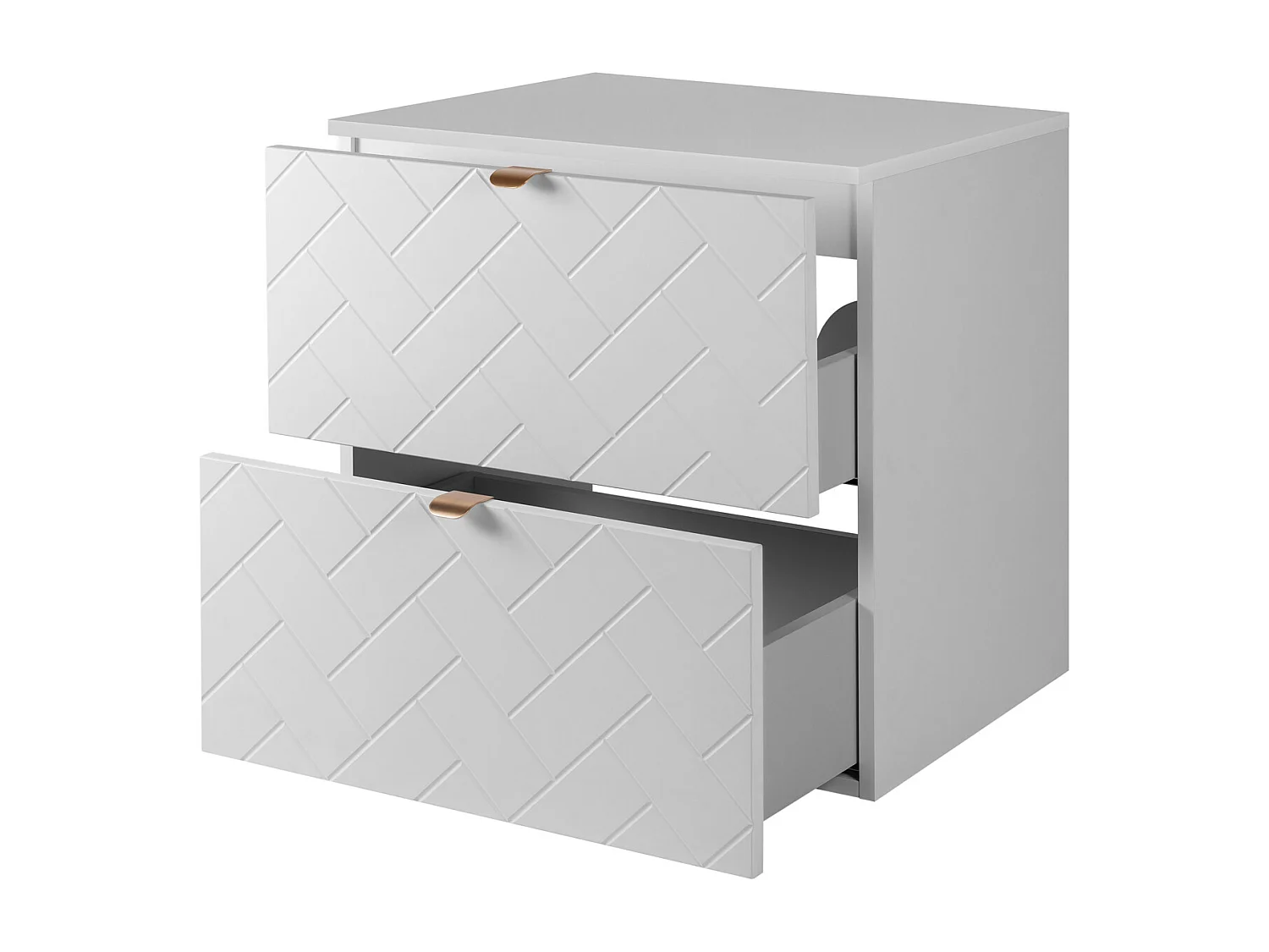 Meuble de salle de bain, Blanc Mat, 60 x 57 x 46 cm, poignées dorées