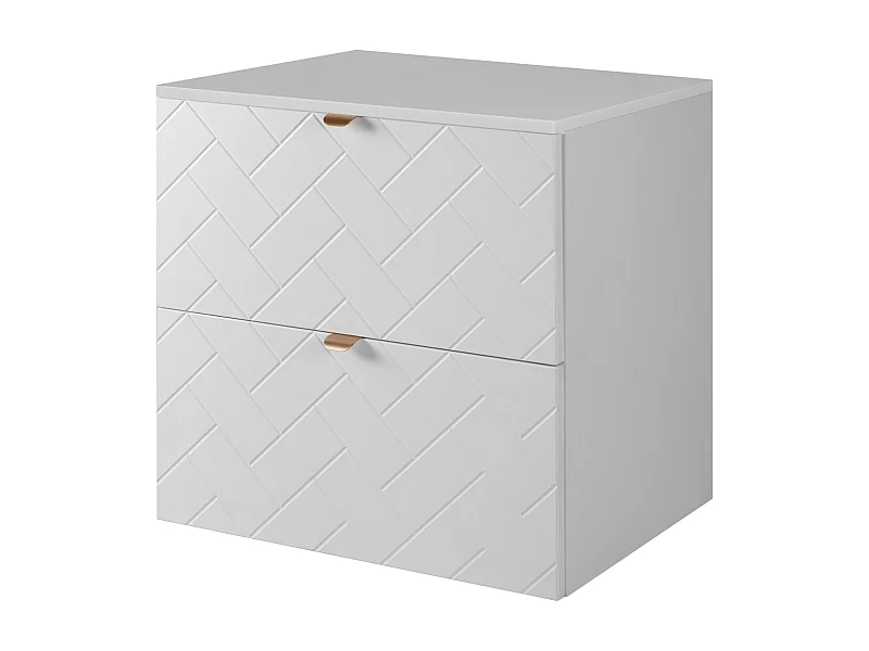 Meuble de salle de bain, Blanc Mat, 60 x 57 x 46 cm, poignées dorées