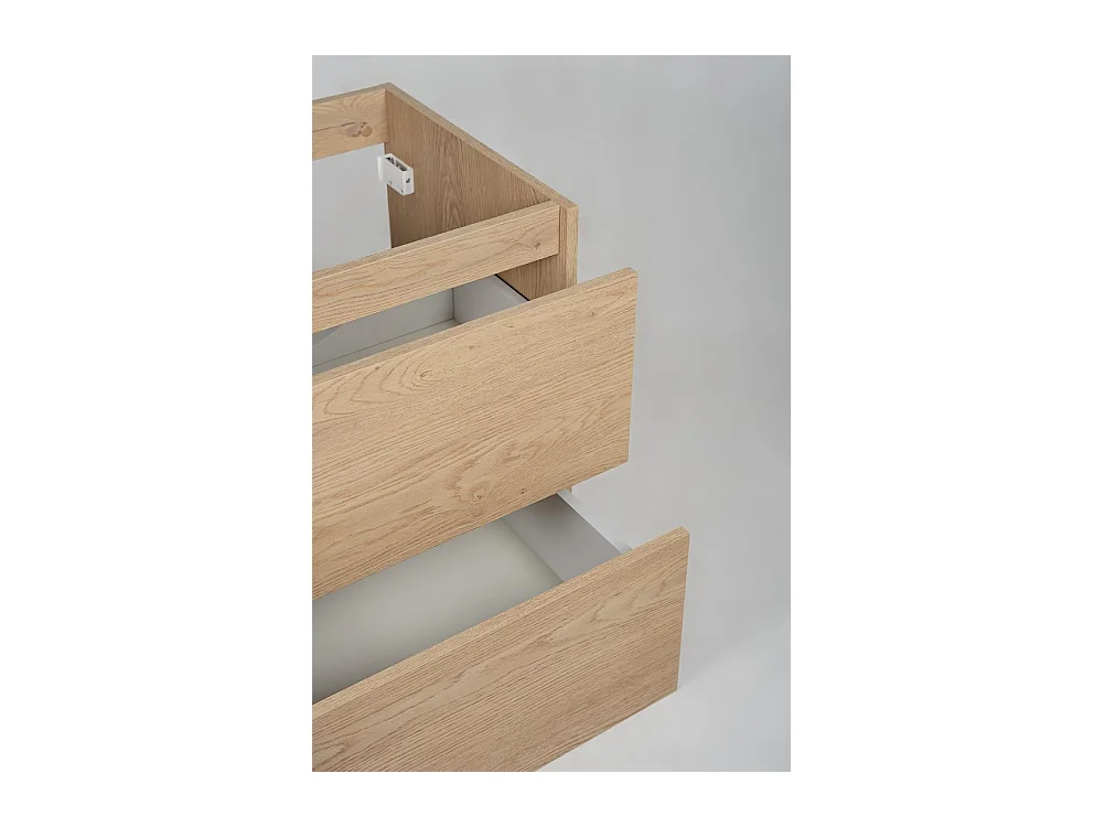 Meuble de salle de bain 60 cm avec plan de travail supérieur + pieds meuble, Couleur : Chêne Clair, 60 x 77 x 46 cm