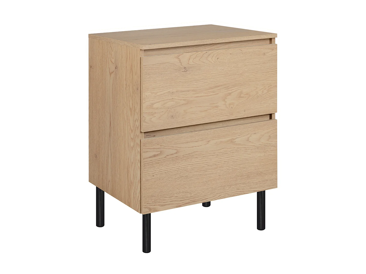 Meuble de salle de bain 60 cm avec plan de travail supérieur + pieds meuble, Couleur : Chêne Clair, 60 x 77 x 46 cm