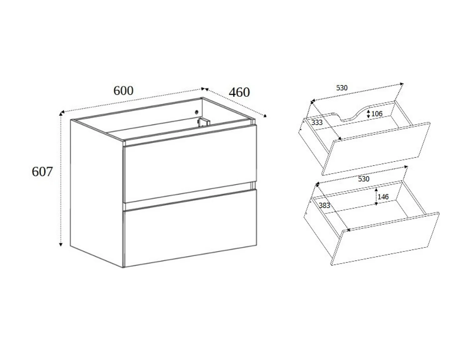 Meuble de salle de bain 60 cm avec plan de travail supérieur + pieds meuble, Couleur : Chêne Clair, 60 x 77 x 46 cm