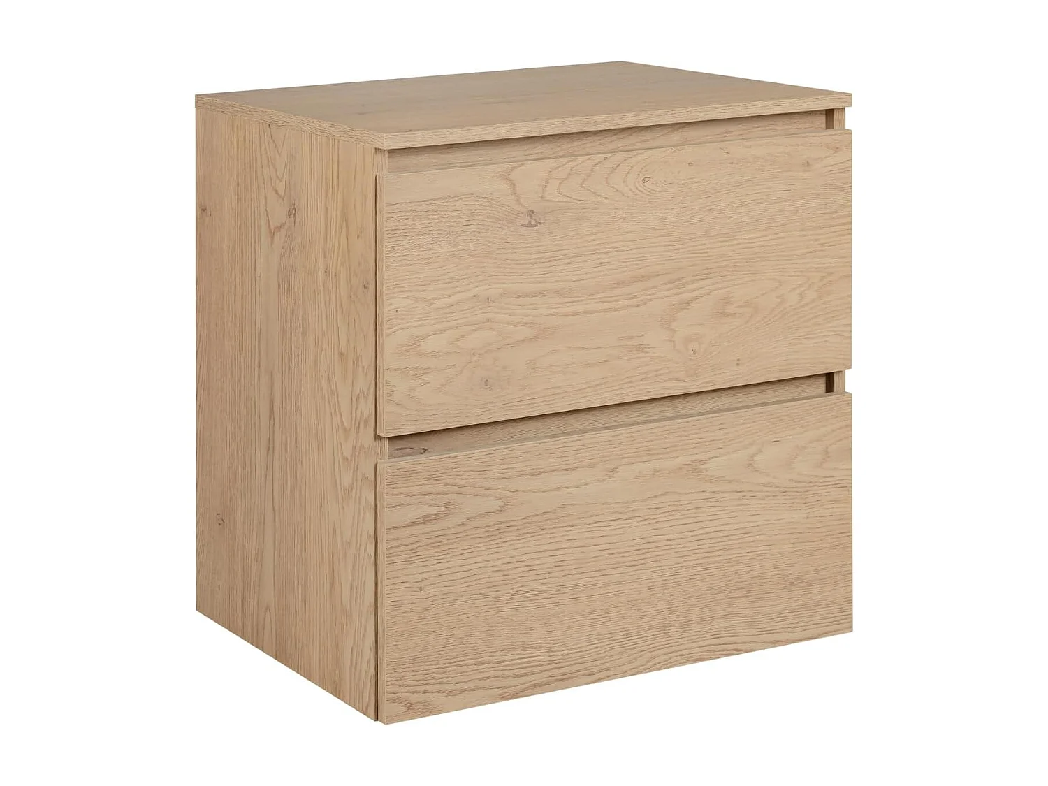 Meuble de salle de bain 60 cm avec plan de travail supérieur + pieds meuble, Couleur : Chêne Clair, 60 x 77 x 46 cm