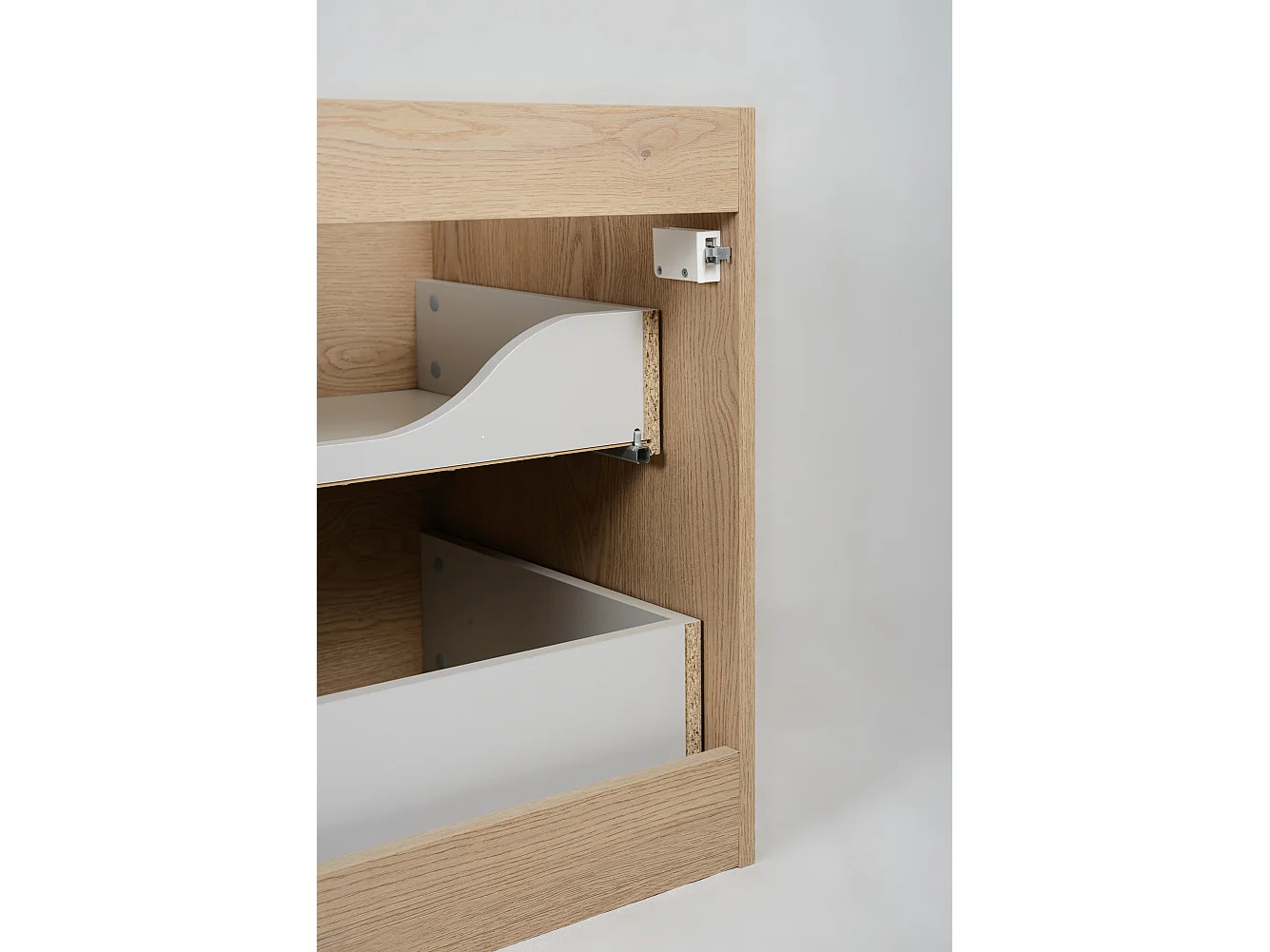 Meuble de salle de bain 120 cm (2 X 60) + pieds, Couleur : Chêne Clair, 120 x 77 x 46 cm, sans plan de travail