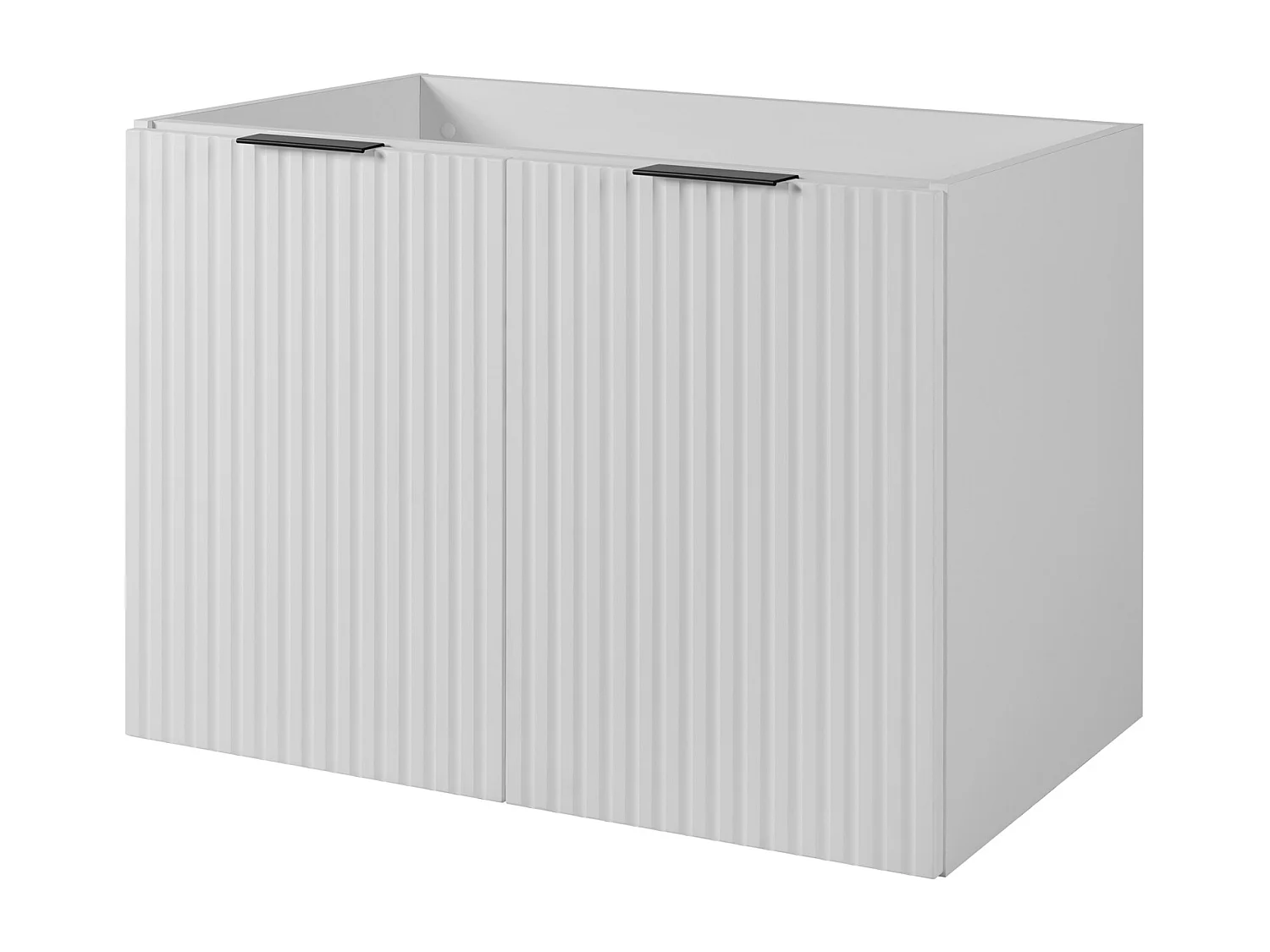 Badezimmermöbel, Weiß + schwarzer Griff, 80 x 57 x 46 cm