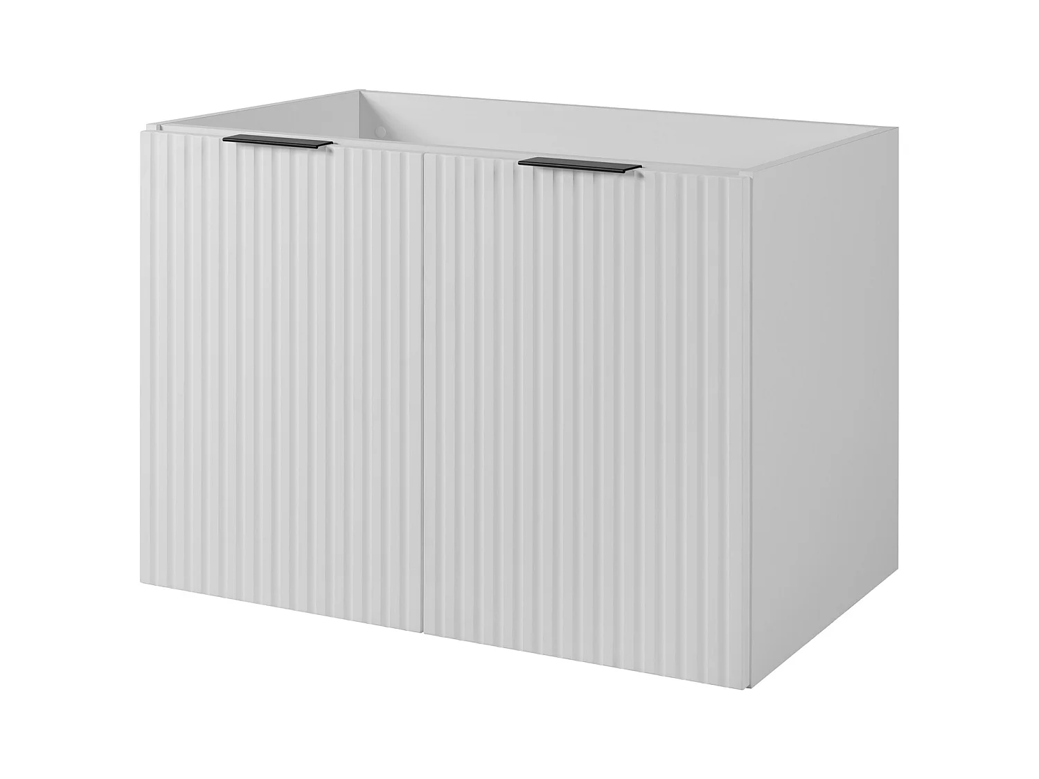 Badezimmermöbel, Weiß + schwarzer Griff, 80 x 57 x 46 cm